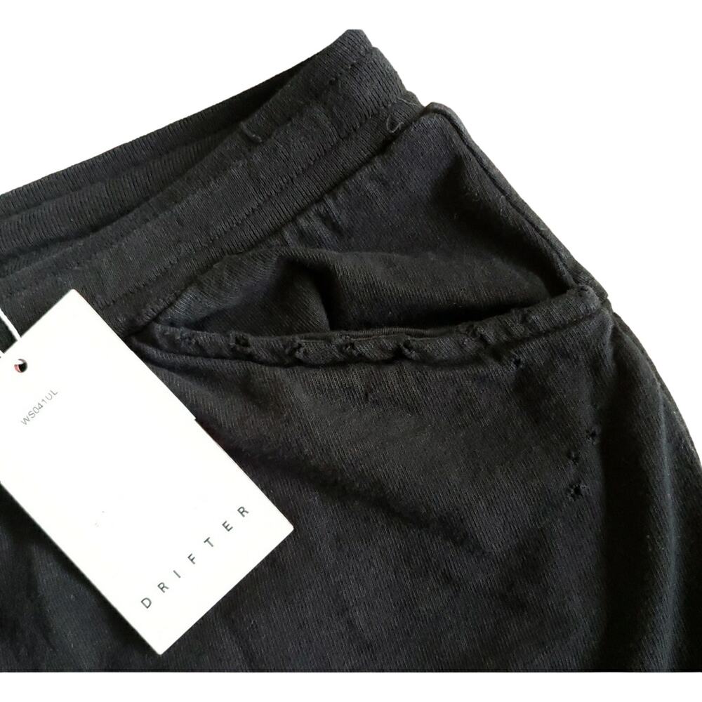 DRIFTER ultra distressed destroyed cotton black casual pencil skirt Size S NEW - Picture 3 of 9